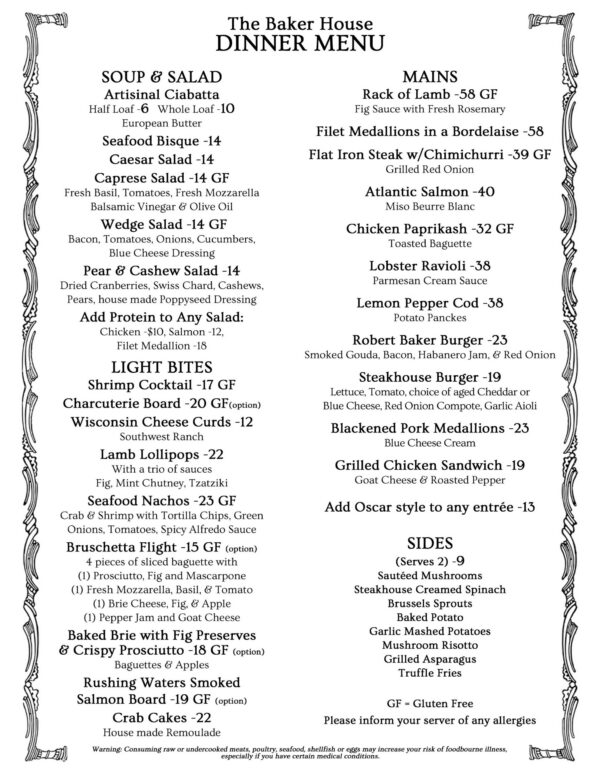 dinner menu no template 4-16-2026