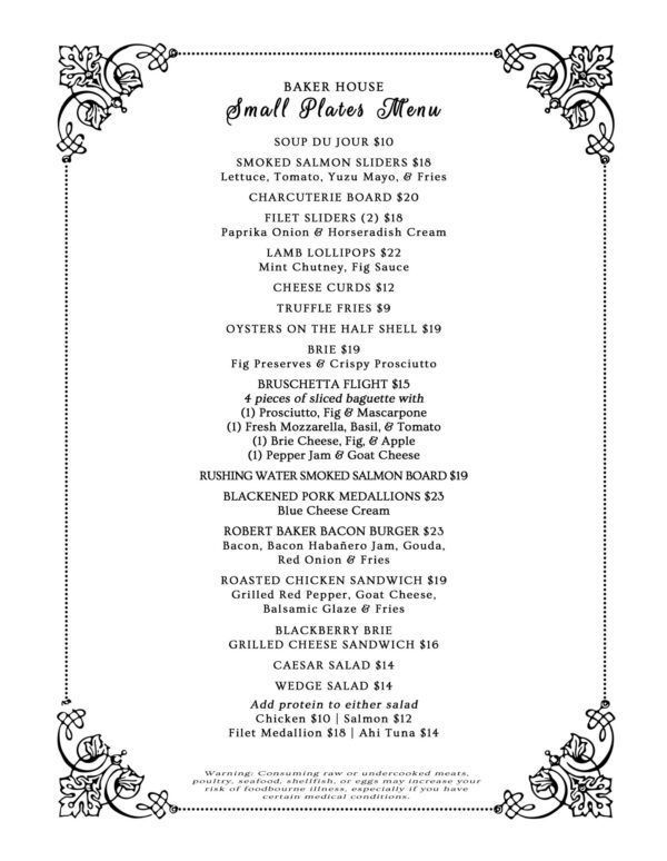 updated small plates menu feb 2026 one page